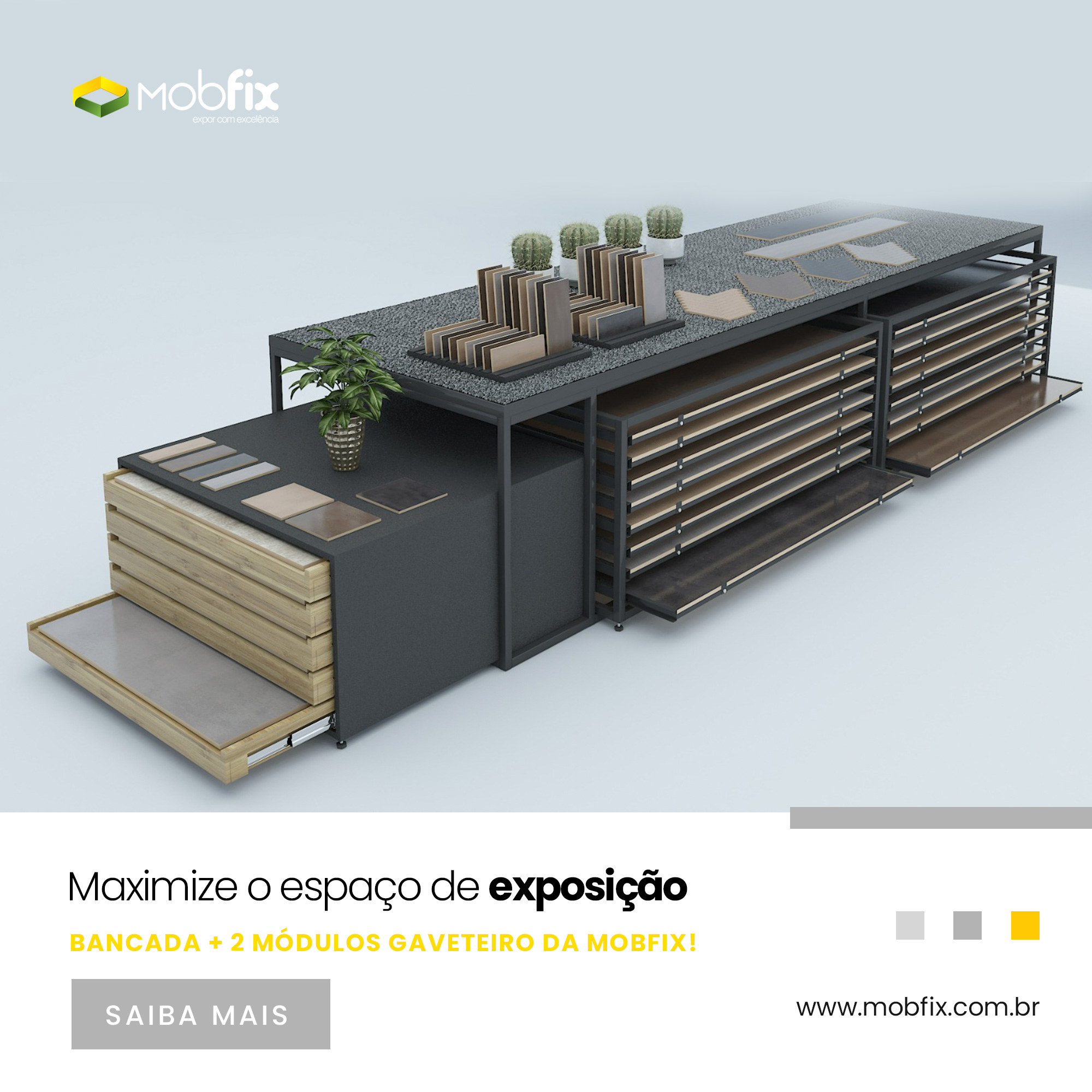 Bancada + 2 módulos gaveteiro