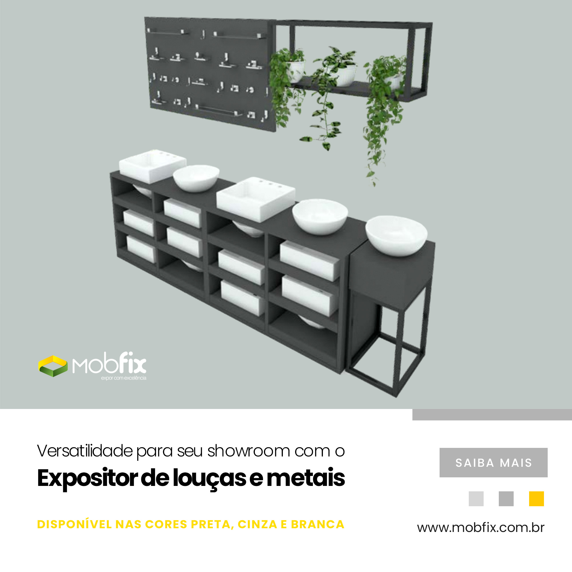 Expositor de louças e metais